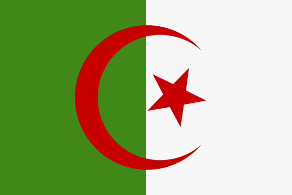 Fahne von Algerien Wahrheiten jetzt! Bildnachweis Mondanbetung