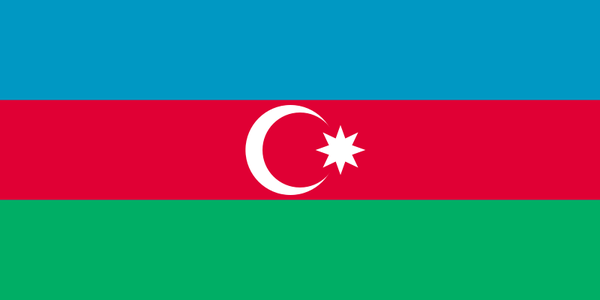 Fahne von Azerbaijan Wahrheiten jetzt! Bildnachweis Mondanbetung